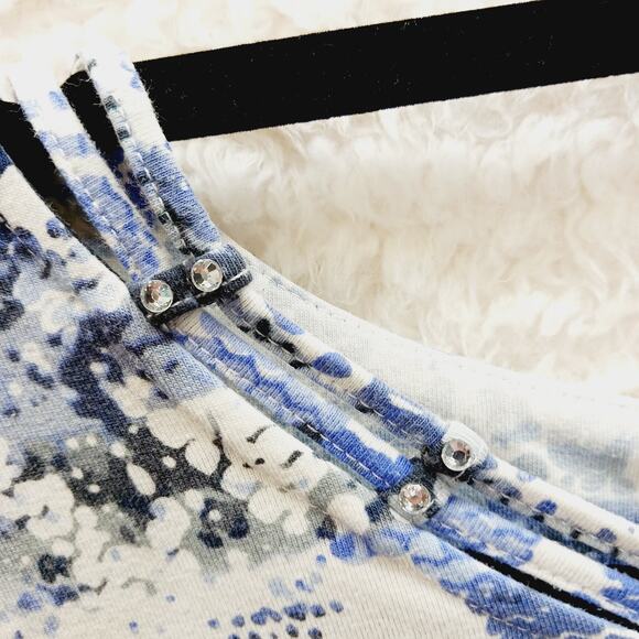 T-Shirt Size XL Blue Jewels Vacation Office Minimalist Resort Soft Girl Whimsy - Picture 6 of 16